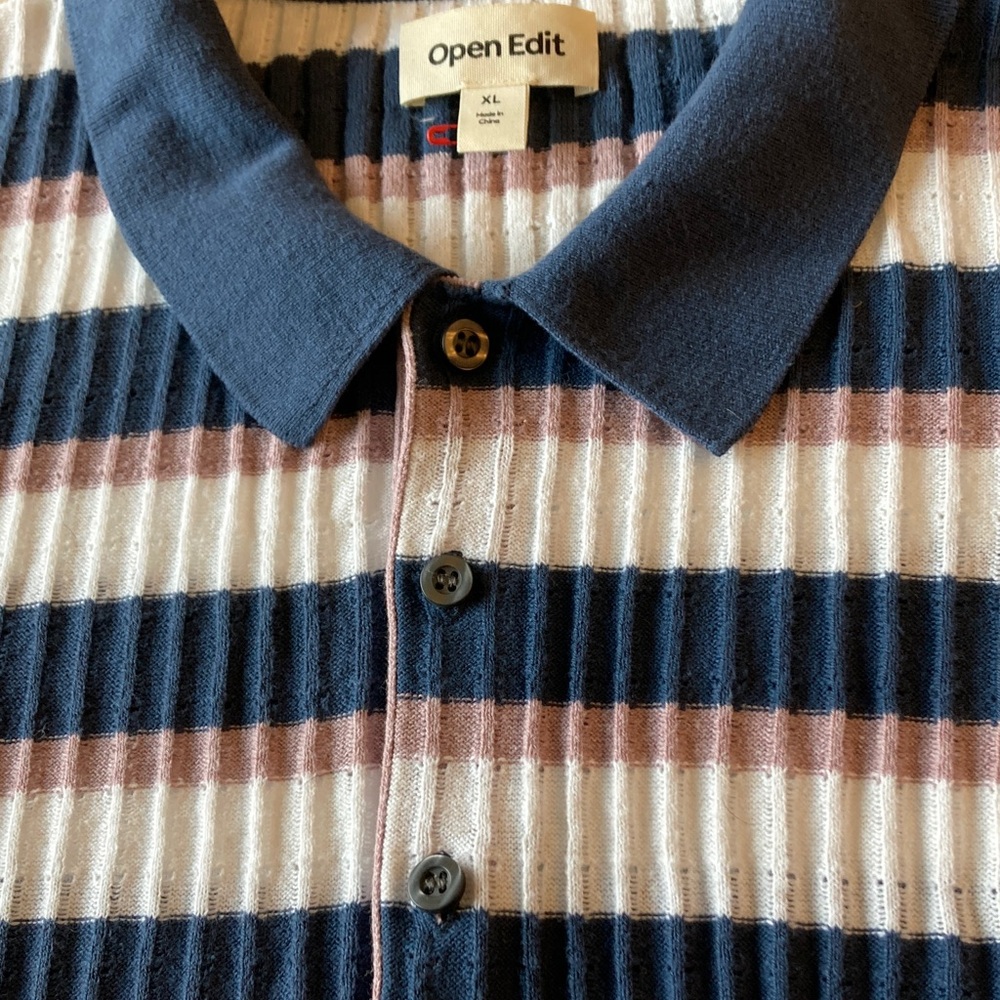 Classic Striped Short Sleeve Polo Shirt  Men Size XL - Picture 8 of 12